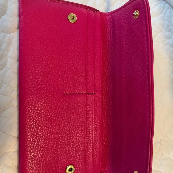 Michael Kors EUC Pink Pebbled Leather Wallet - Picture 4 of 5